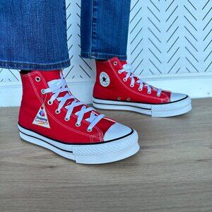 Converse Chuck Taylor EVA Lift Hi Platform 6 Big Kids Shoes Red Sneaker A08425C